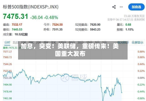 加息，突变！美联储	，重磅传来！美国重大发布-第1张图片