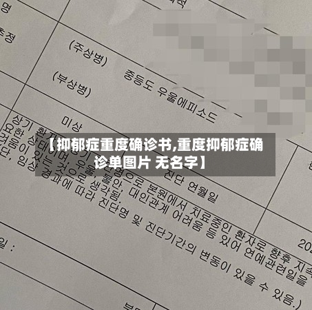 【抑郁症重度确诊书,重度抑郁症确诊单图片 无名字】-第2张图片