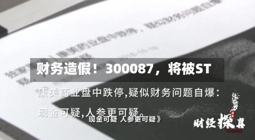 财务造假！300087，将被ST-第1张图片